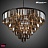 1920s Odeon Glass Fringe Chandelier Smoke (L) - 7 rings Коньячный фото 10